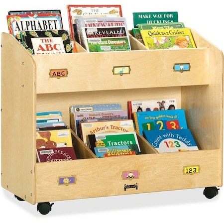 Jonti-Craft JontiCraft 5368JC, MOBILE SECTION BOOK ORGANIZERS, SIX-SECTION, 36W X 16D X 29.5H, BIRCH JNT5368JC